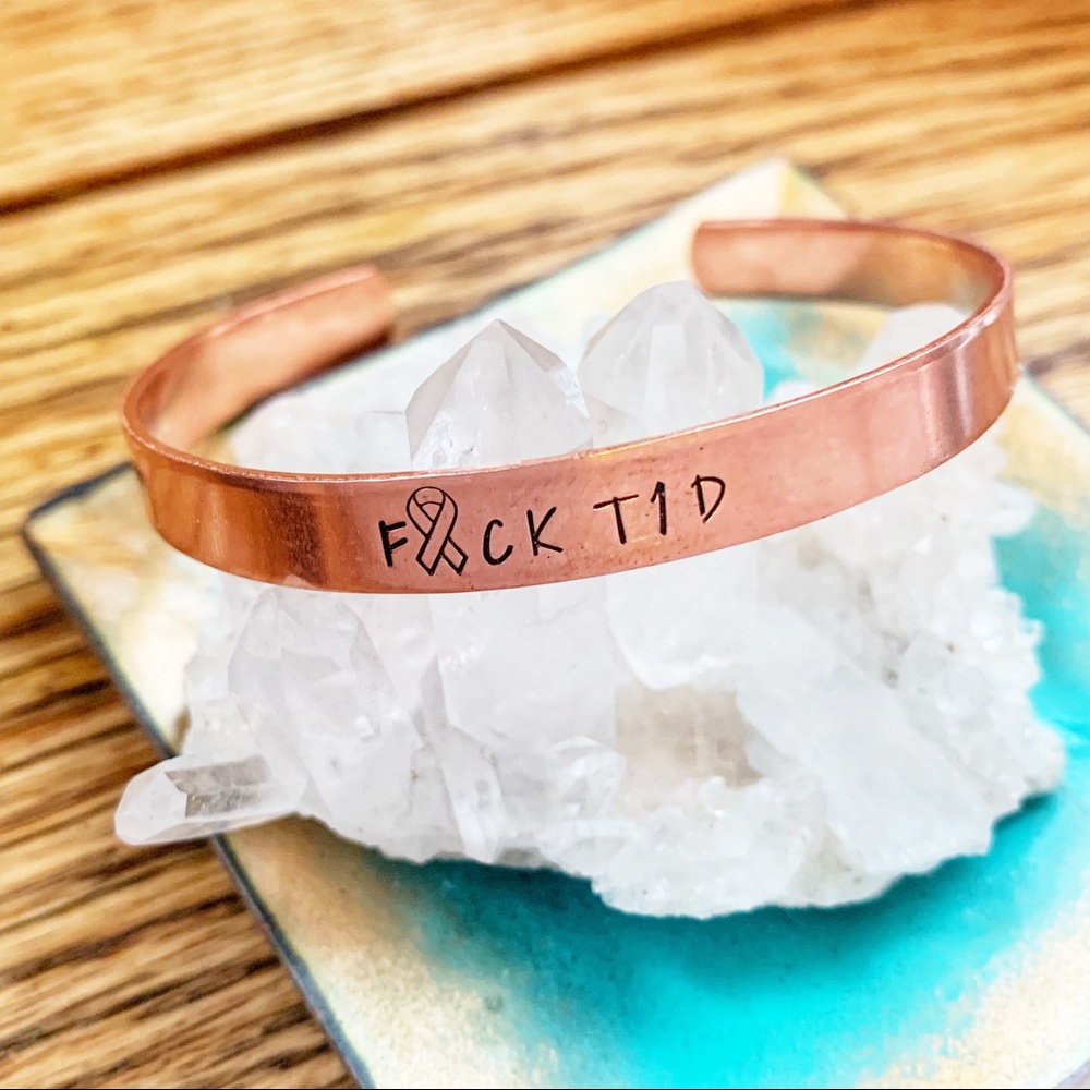 🆕 Handstamped Bracelet F*ck Diabetes t1d